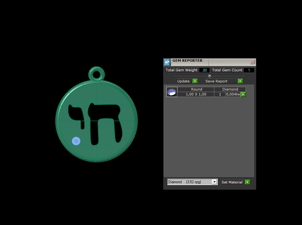 Hebrew chai Pendant 3D print model_3