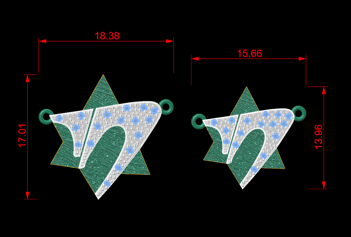 Hebrew chai Pendant 3D print model_1