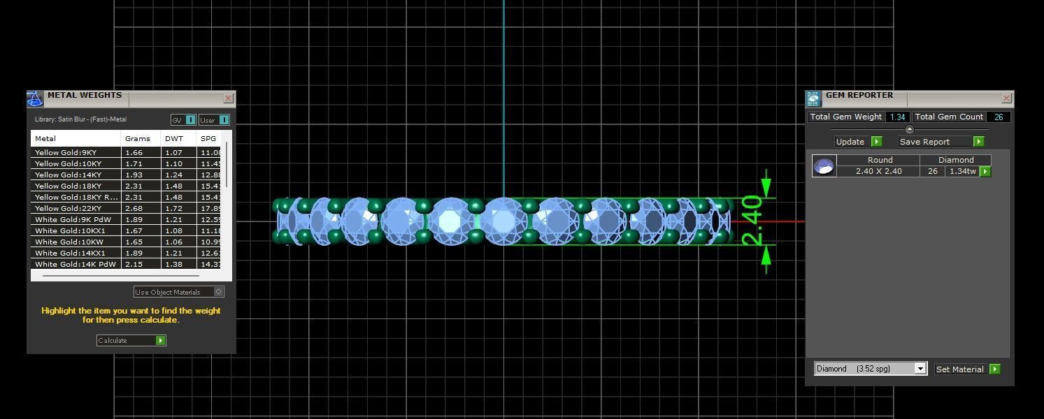 U Shaped Eternity Ring 2 point 4 mm stone size swiss 18 and EU58 3D print model_3