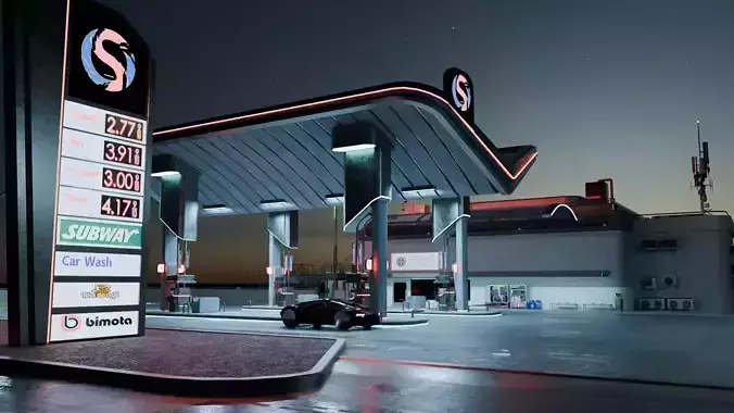 Cyberpunk Gas Station