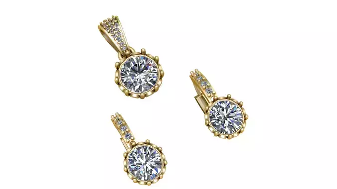 GOREGOUS DIAMOND LOCKET SET 3D PRINTABLE MODEL