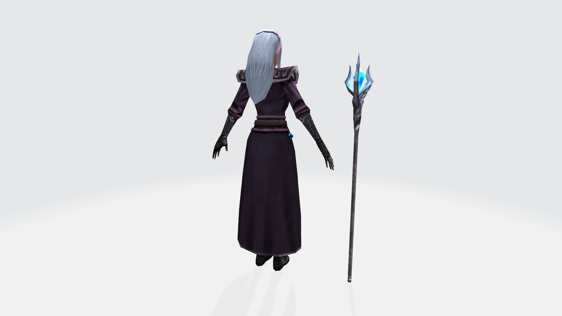 Low-Poly Ice Witch Character - Game-Ready  Low-poly 3D model_5