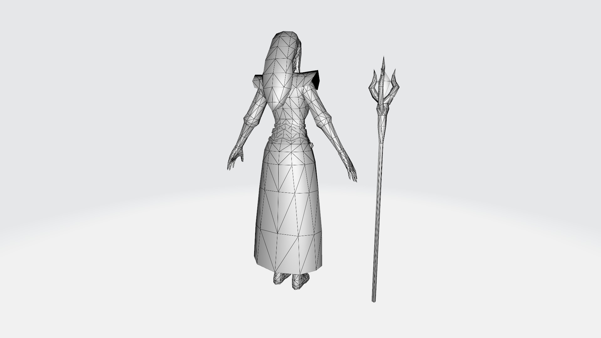 Low-Poly Ice Witch Character - Game-Ready  Low-poly 3D model_7
