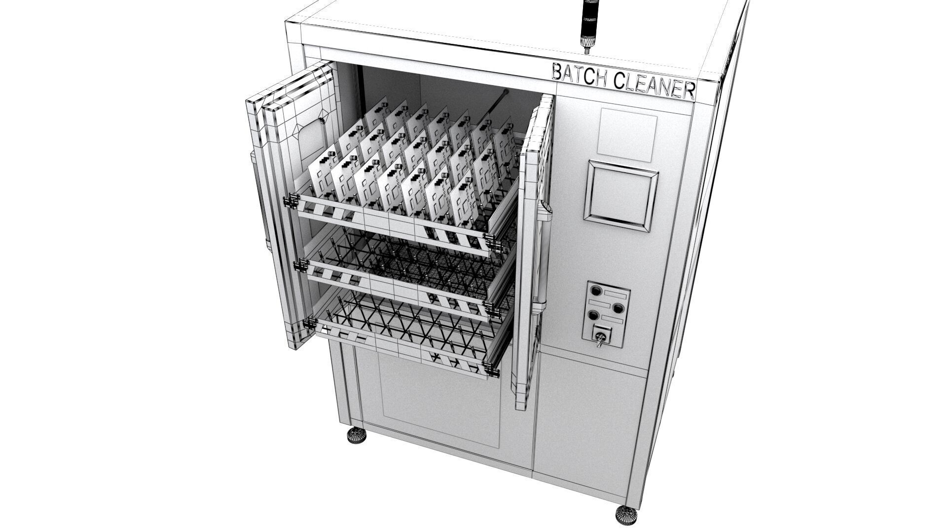 Industrial PCB Batch Cleaner Machine - Printed Circuit Boards  3D model_17