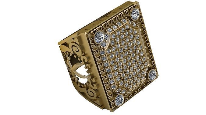 LUXURY HIP HOP WEDDING RING 3D PRINTABLE MODEL 3D print model