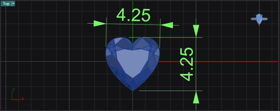 Heart and round shape diamond flower ring 3D print model_23