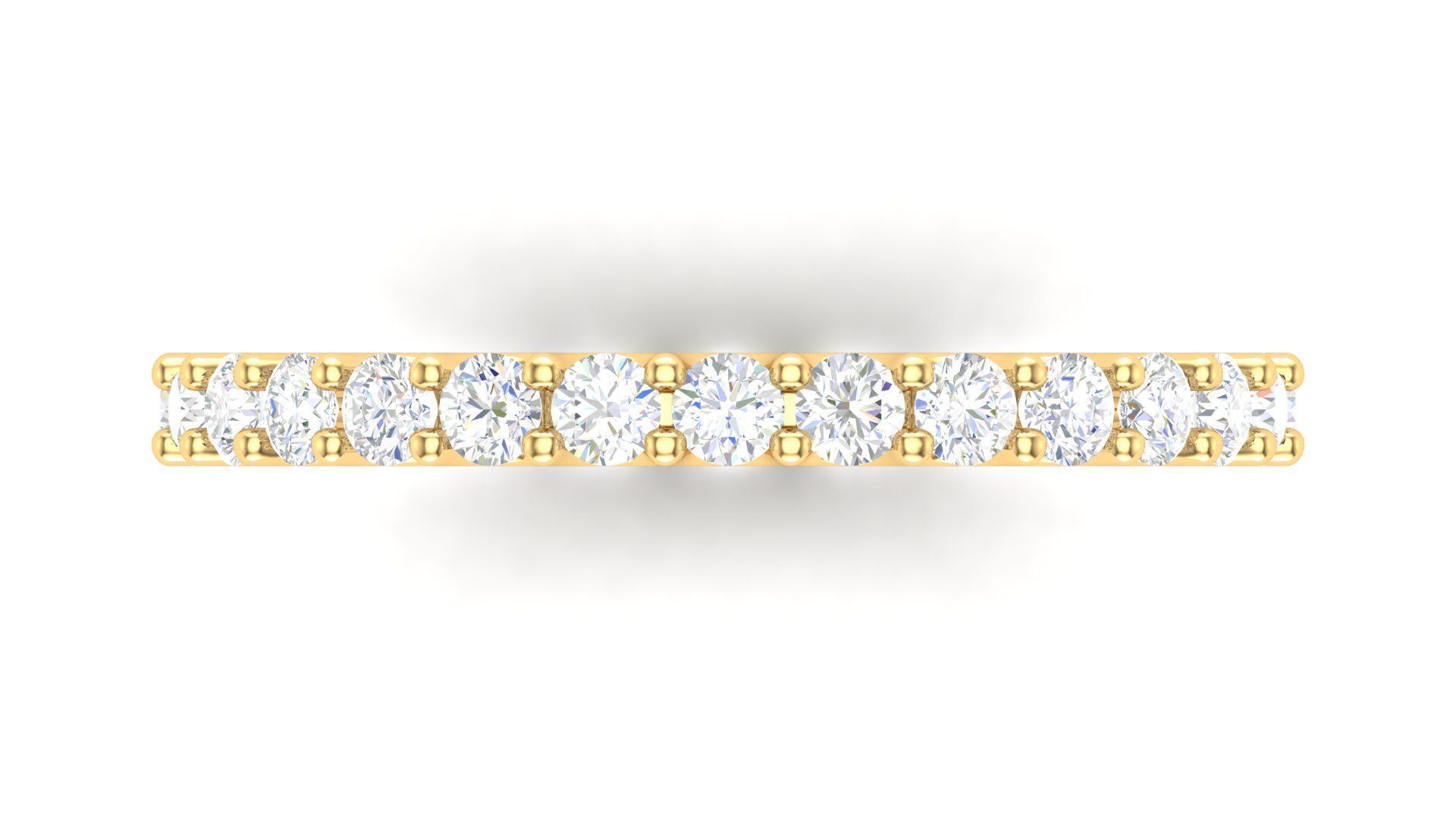 U Shaped Eternity Ring 2 point 4 mm stone size swiss 20 and EU60 3D print model_6