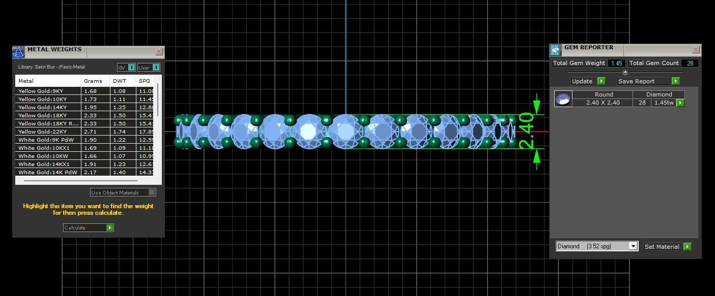 U Shaped Eternity Ring 2 point 4 mm stone size swiss 20 and EU60 3D print model_3