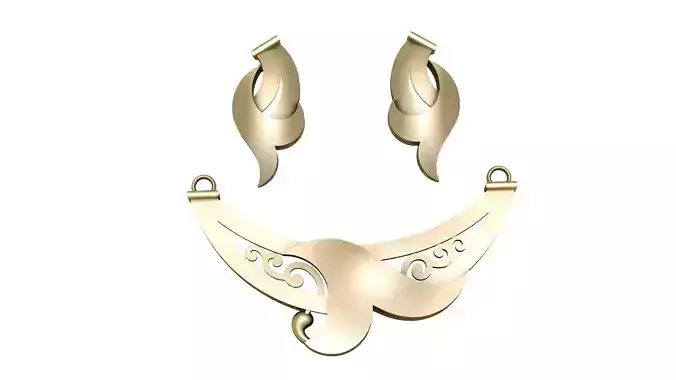 SHURIKENS STYLE NECKLACE SET 3D PRINTABLE MODEL