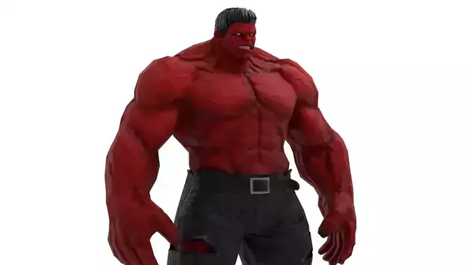 Red Hulk 3D Model High Quality Detailed Character Low-poly 3D model
