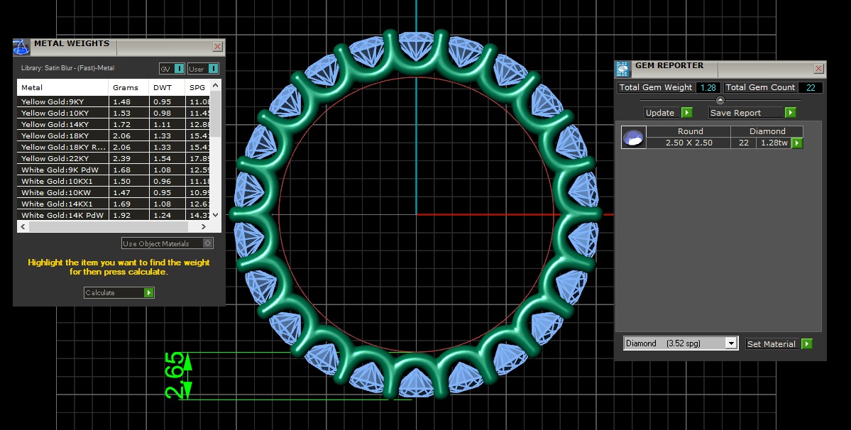 U Shaped Eternity Ring 2 point 5 mm stone size swiss 8 and EU48 3D print model_3