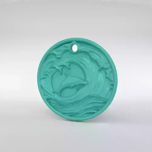 Dolphin and waves pendant