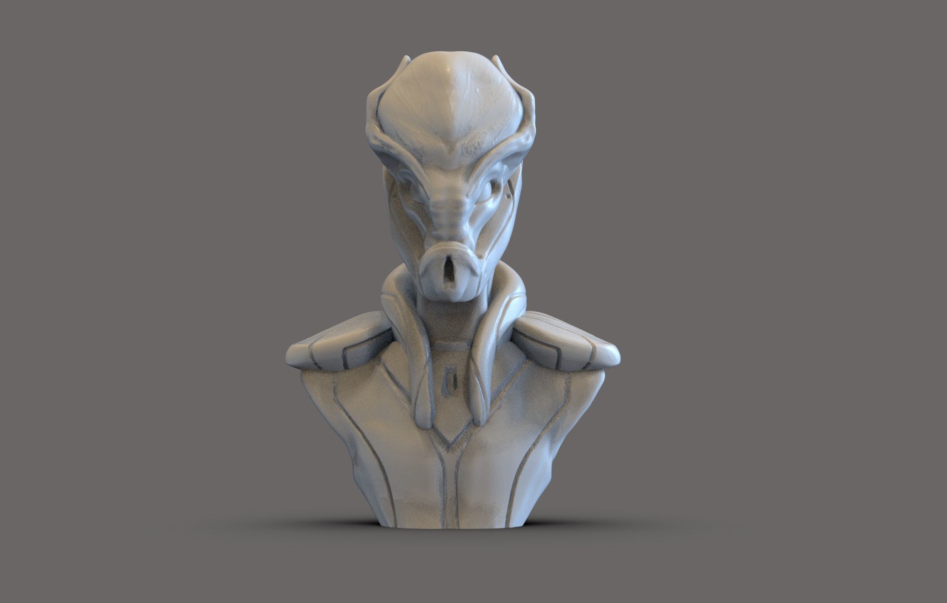 Sci fi creature bust 3D print model_1