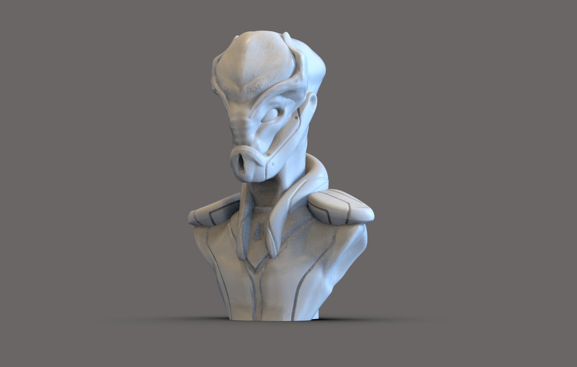 Sci fi creature bust 3D print model_2