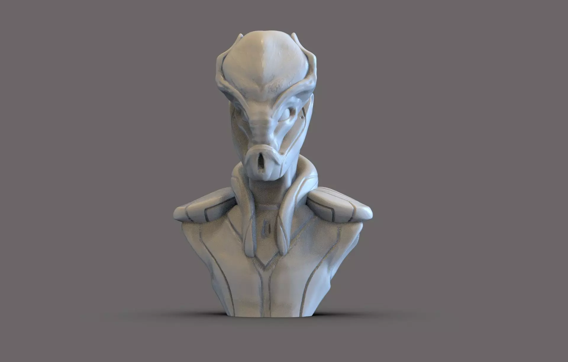 Sci fi creature bust 3D print model_0