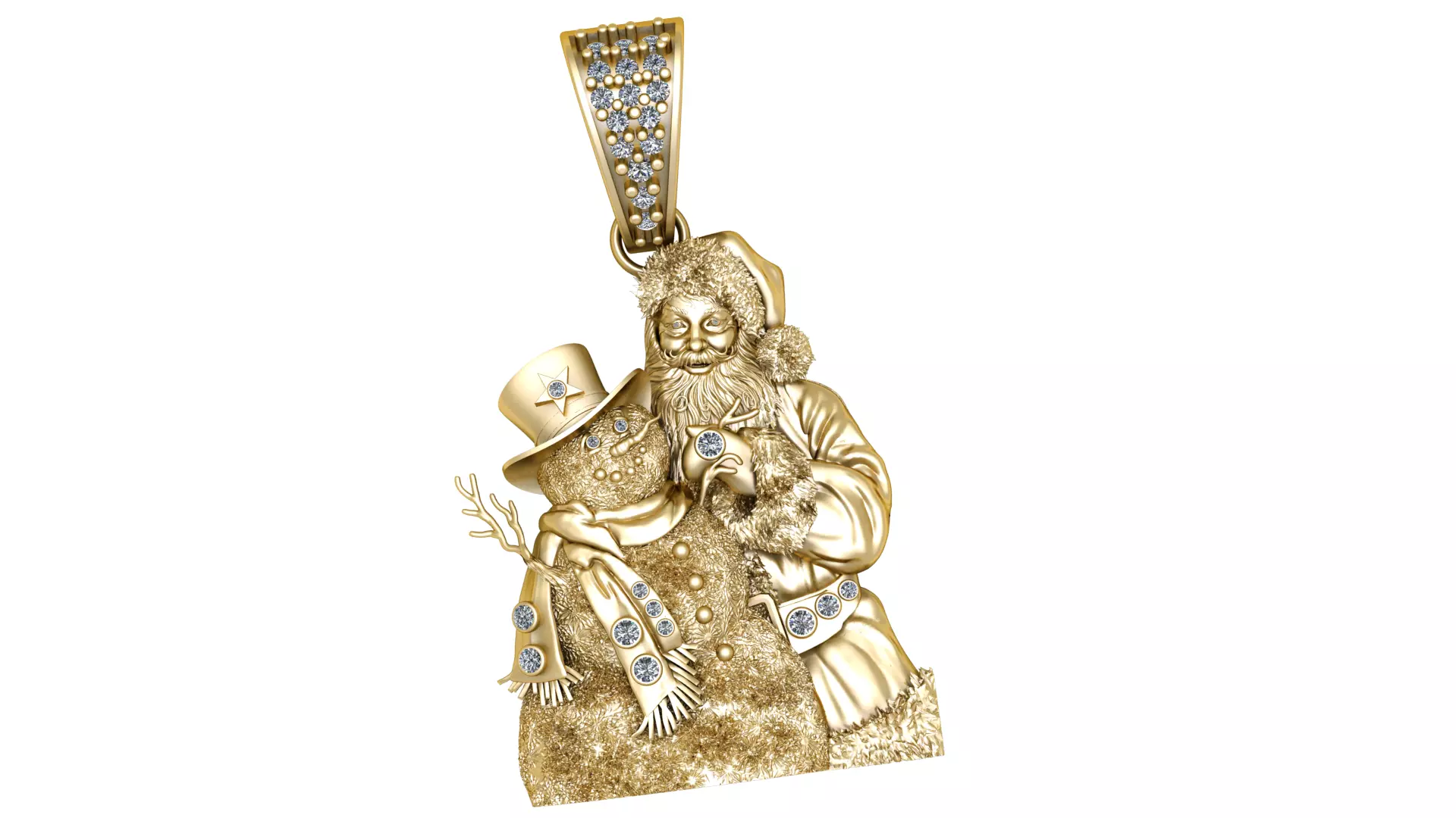 SANTA CLAUS AND SNOWMAN PENDANT 3D PRINTABLE MODEL 3D print model_0