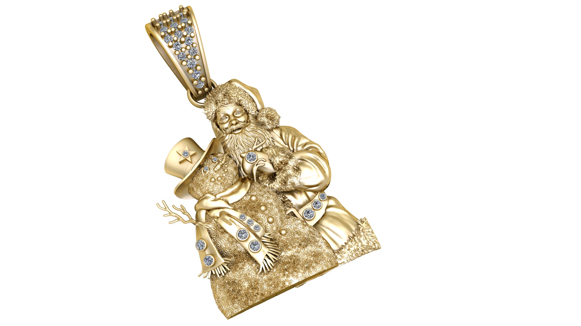 SANTA CLAUS AND SNOWMAN PENDANT 3D PRINTABLE MODEL 3D print model_1