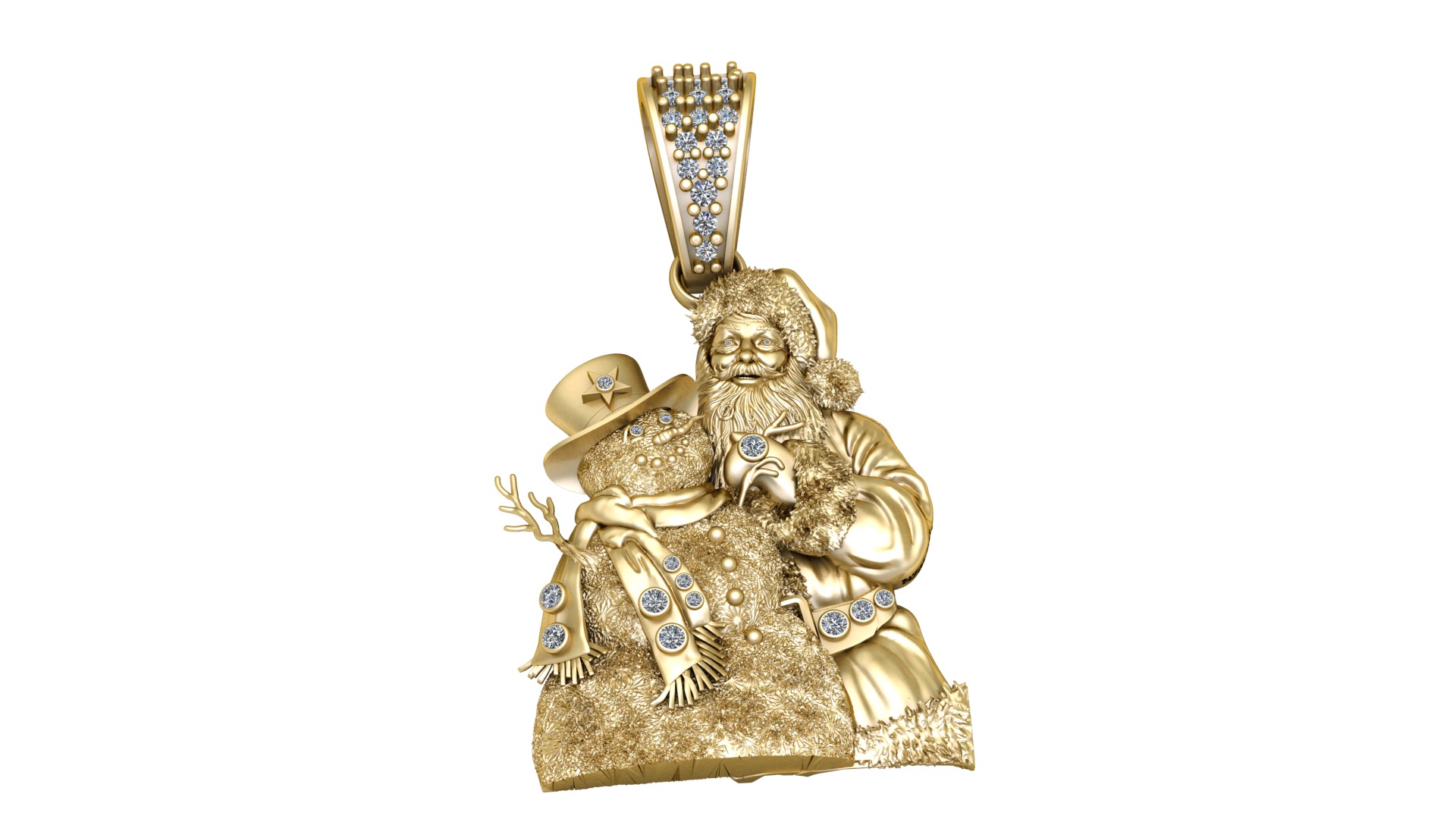 SANTA CLAUS AND SNOWMAN PENDANT 3D PRINTABLE MODEL 3D print model_3