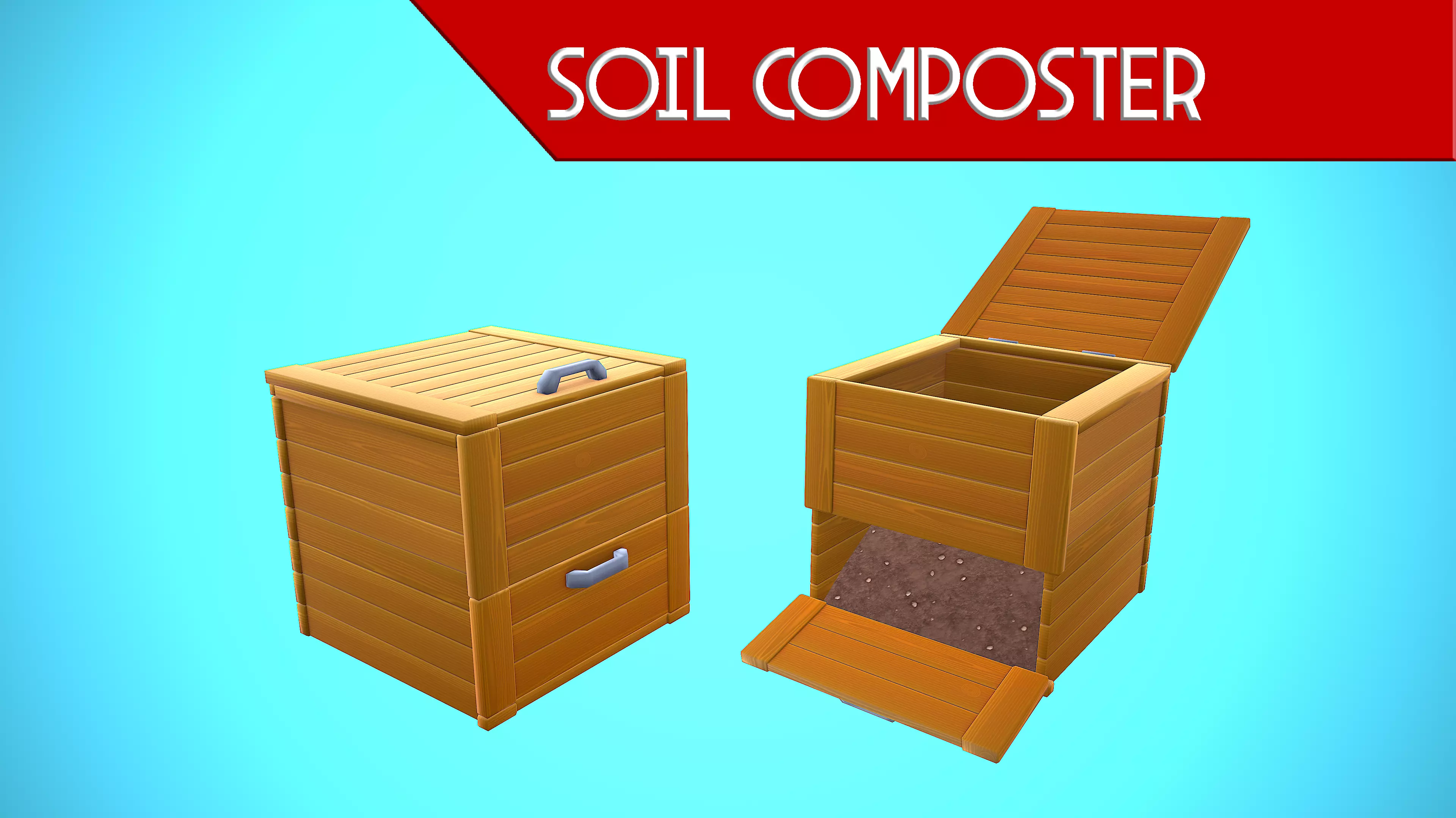 SOIL COMPOSTER CARTOON STYLIZED Low-poly 3D model