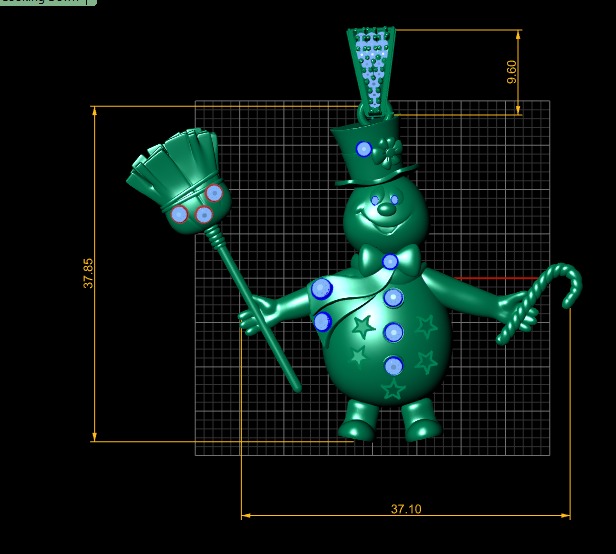 GOLDEN SNOWMAN PENDANT 3D PRINTABLE MODEL 3D print model_4