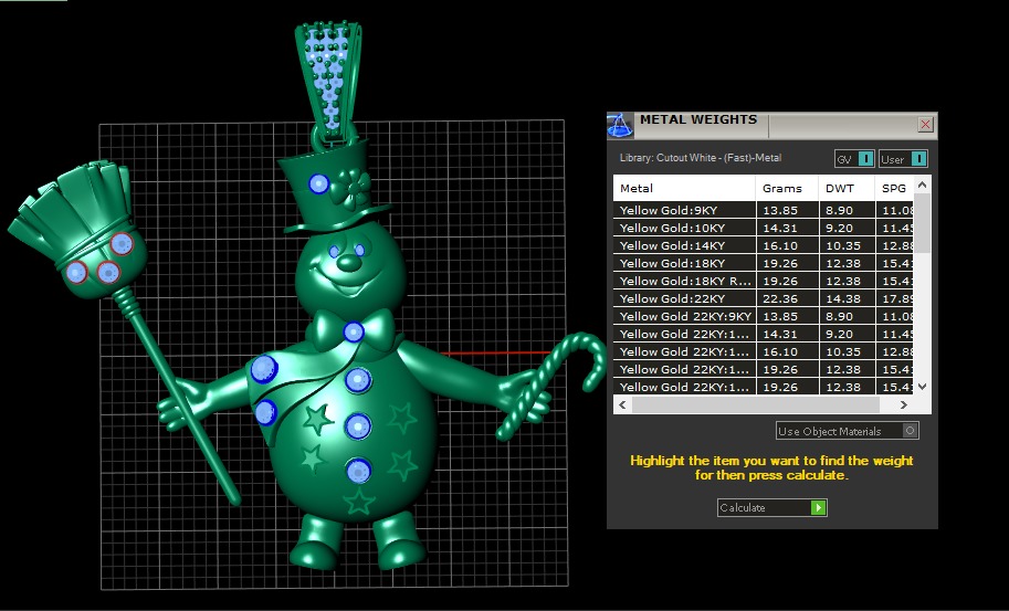 GOLDEN SNOWMAN PENDANT 3D PRINTABLE MODEL 3D print model_2