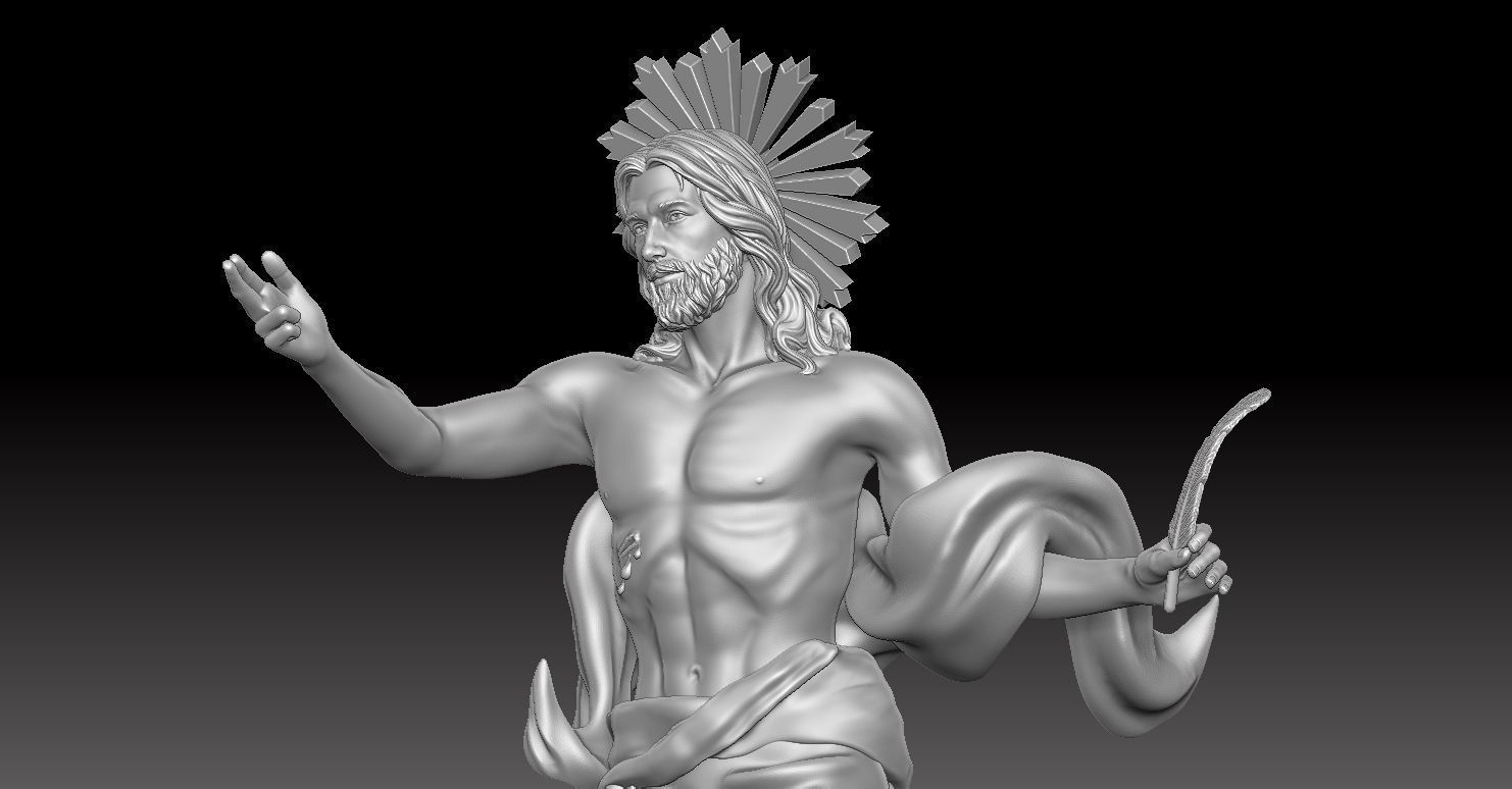 Model of the Flying Jesus Christ Statue 3D print model_17