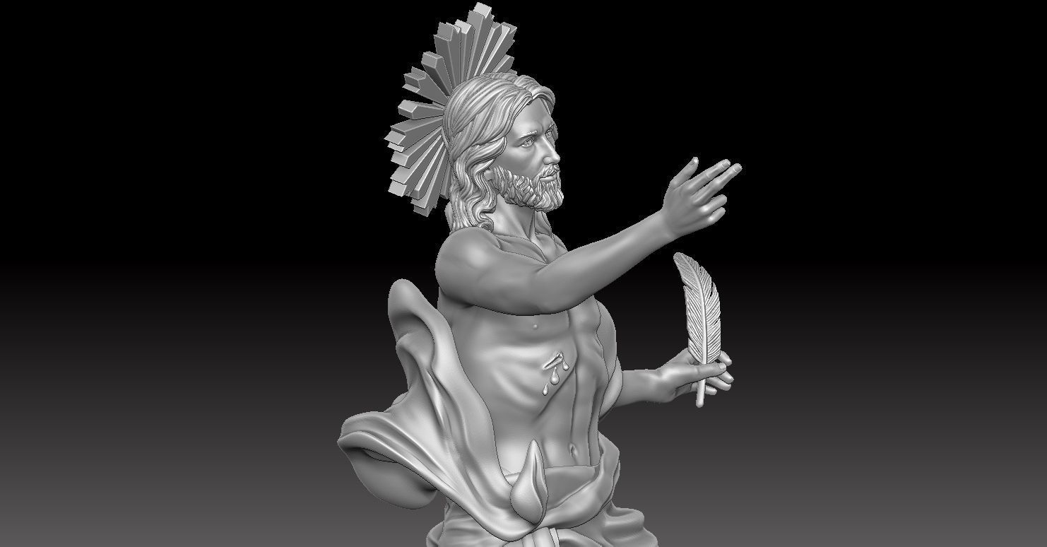 Model of the Flying Jesus Christ Statue 3D print model_4