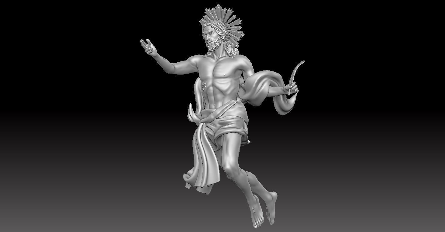 Model of the Flying Jesus Christ Statue 3D print model_14