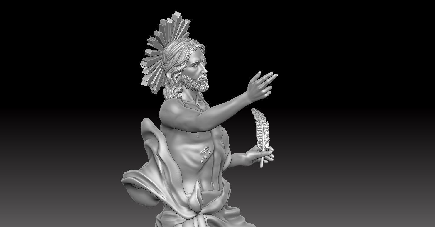 Model of the Flying Jesus Christ Statue 3D print model_7