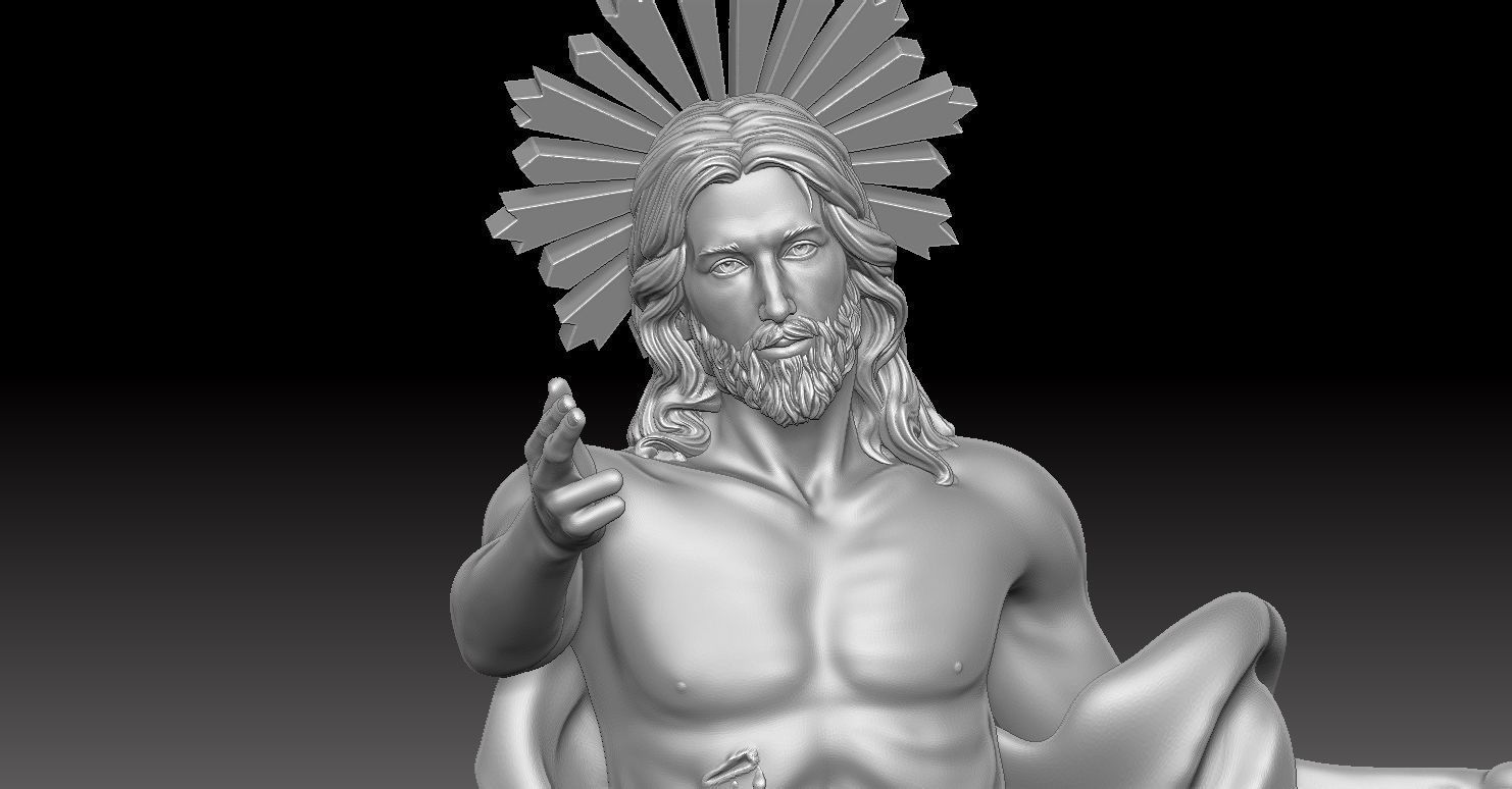 Model of the Flying Jesus Christ Statue 3D print model_6