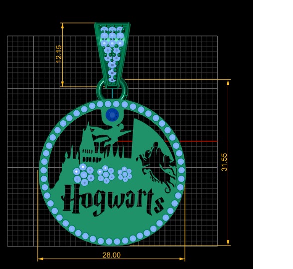 HOGWARTS PENDANT 3D PRINTABLE MODEL 3D print model_4