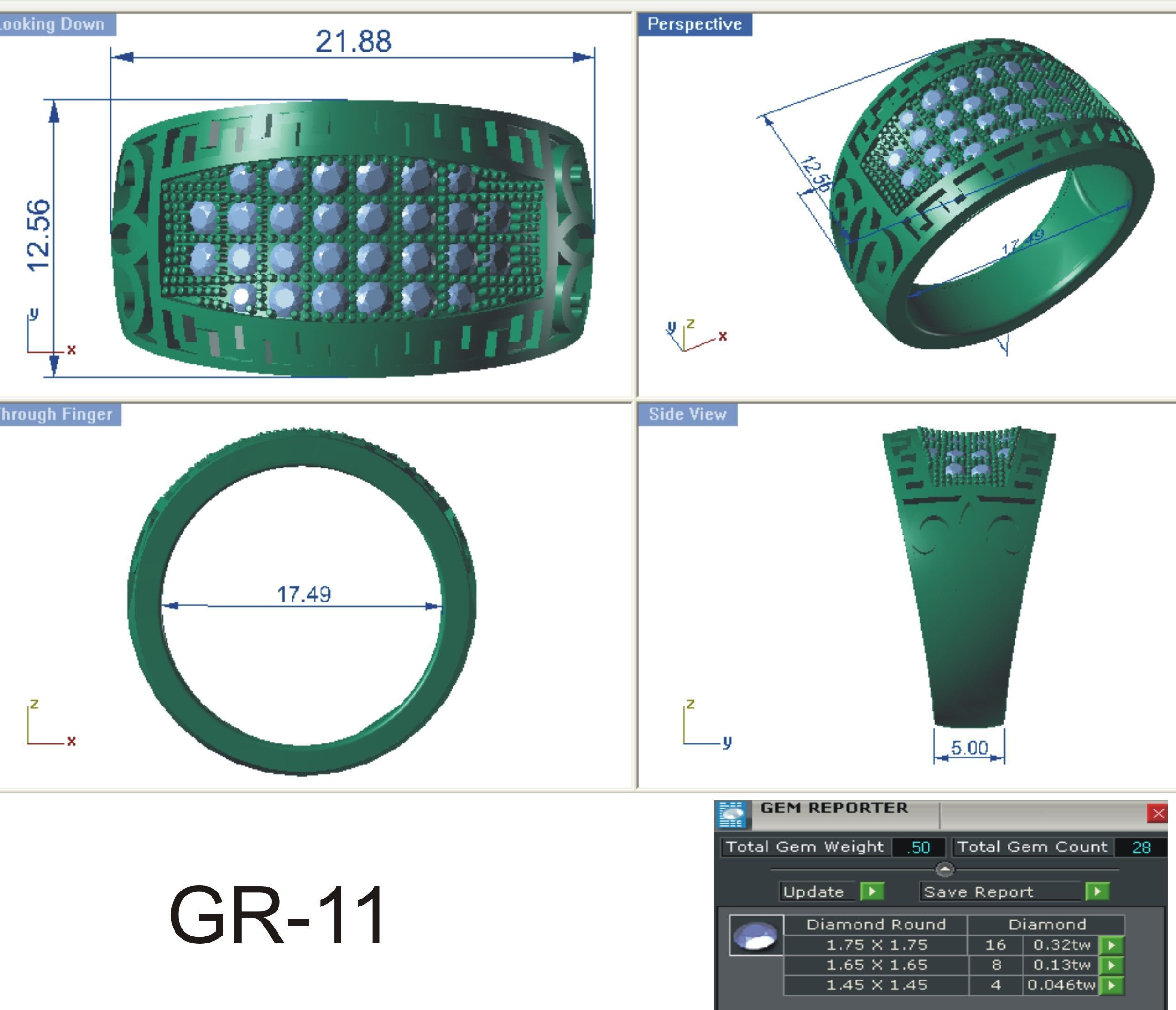 Women Ring  Render 3dm STL OBJ FBX Details 3D print model_16