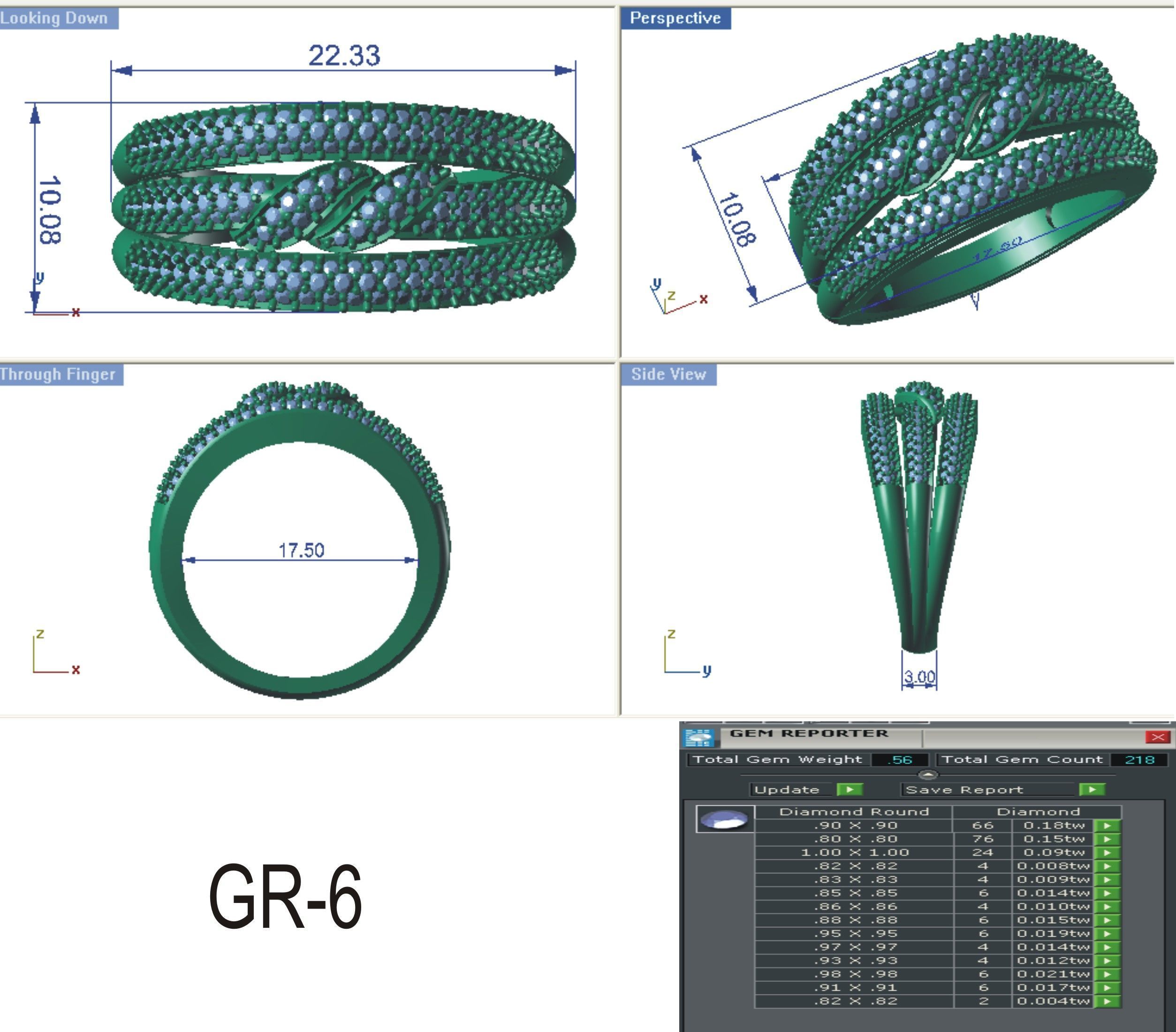 Women Ring  Render 3dm STL OBJ FBX Details 3D print model_16