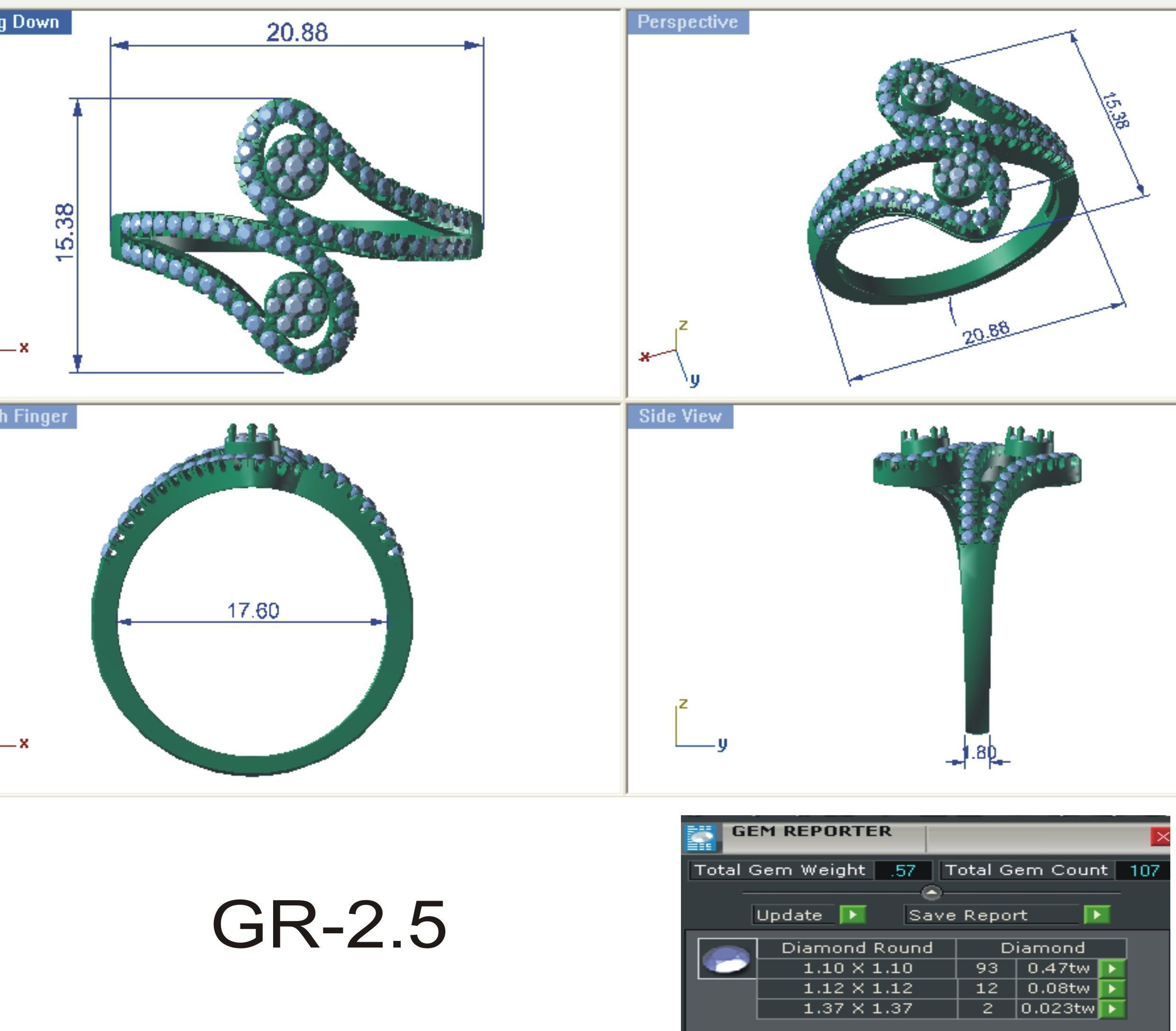 Women Ring  Render 3dm STL OBJ FBX Details 3D print model_16