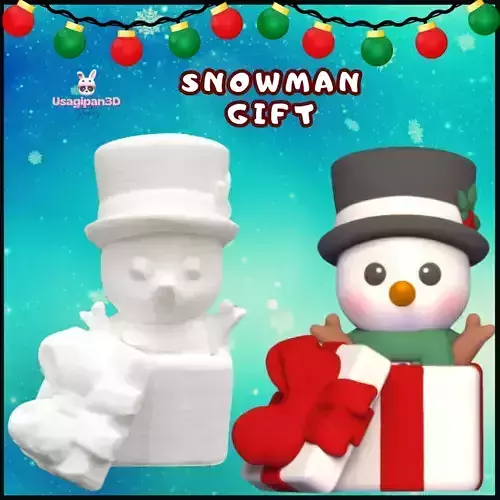 Snowman Gift 3D print model Snowman Gift 3D print model