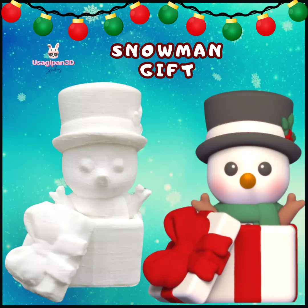 Snowman Gift 3D print model_0