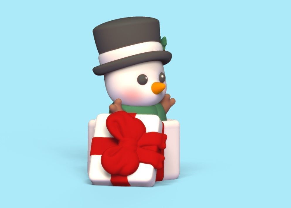 Snowman Gift 3D print model_2