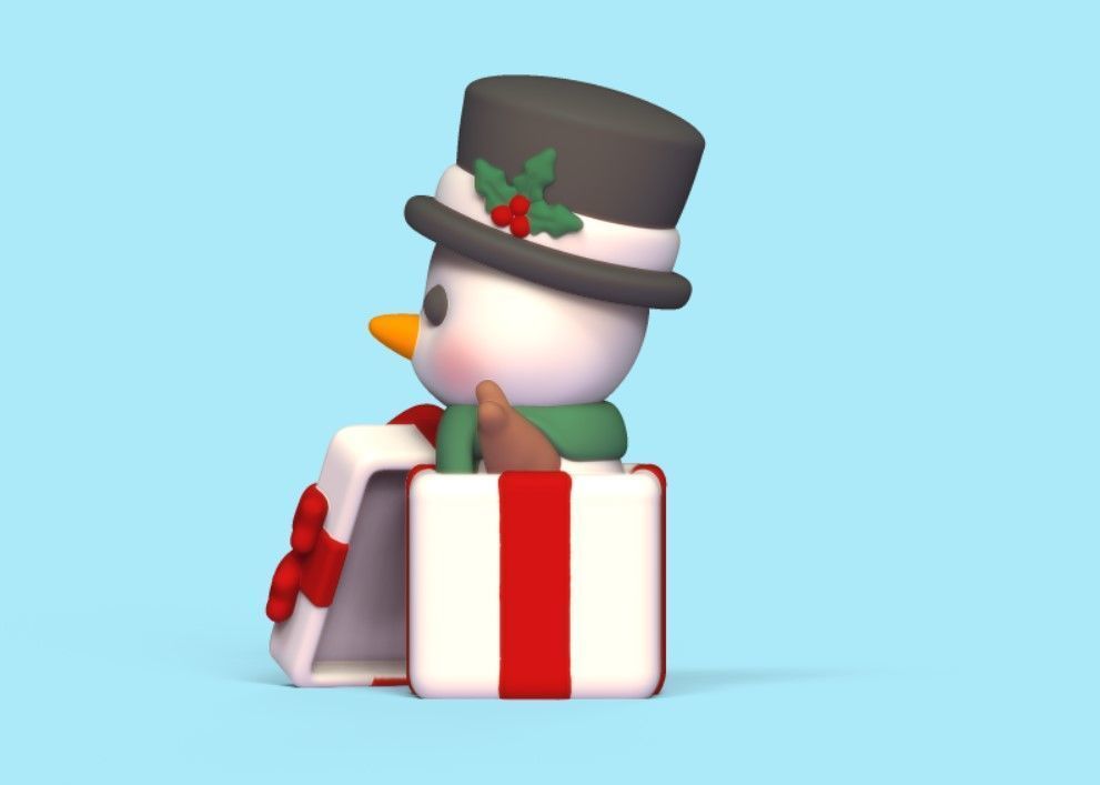 Snowman Gift 3D print model_3