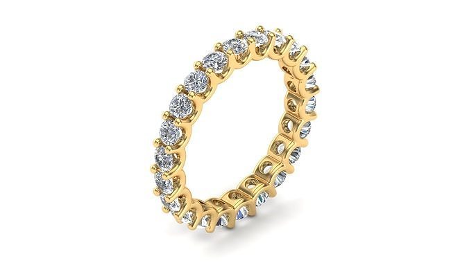 U Shaped Eternity Ring 2 point 5 mm stone size swiss 20 and EU60 3D print model