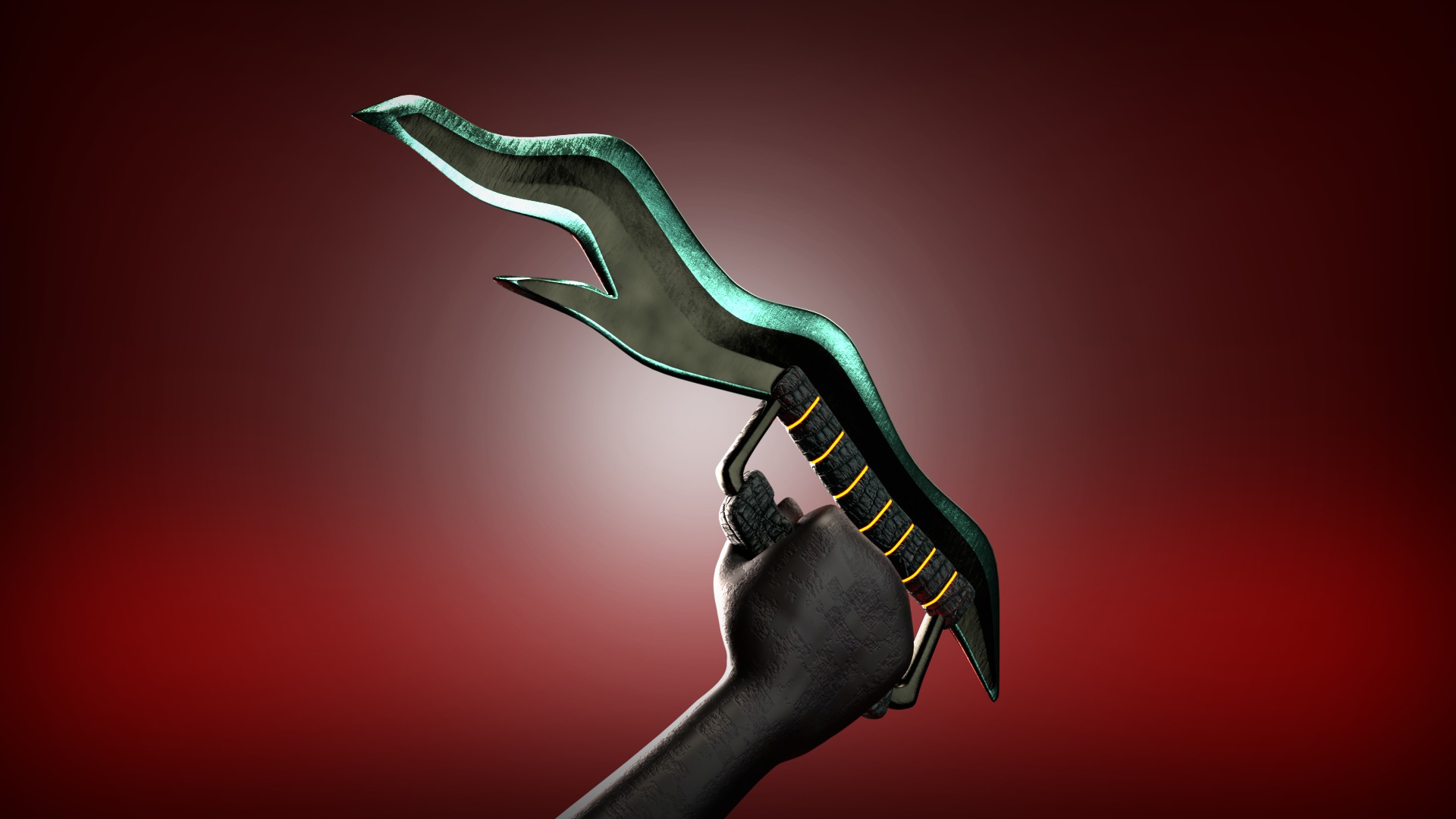 Alien sci-fi weapon set Low-poly 3D model_10