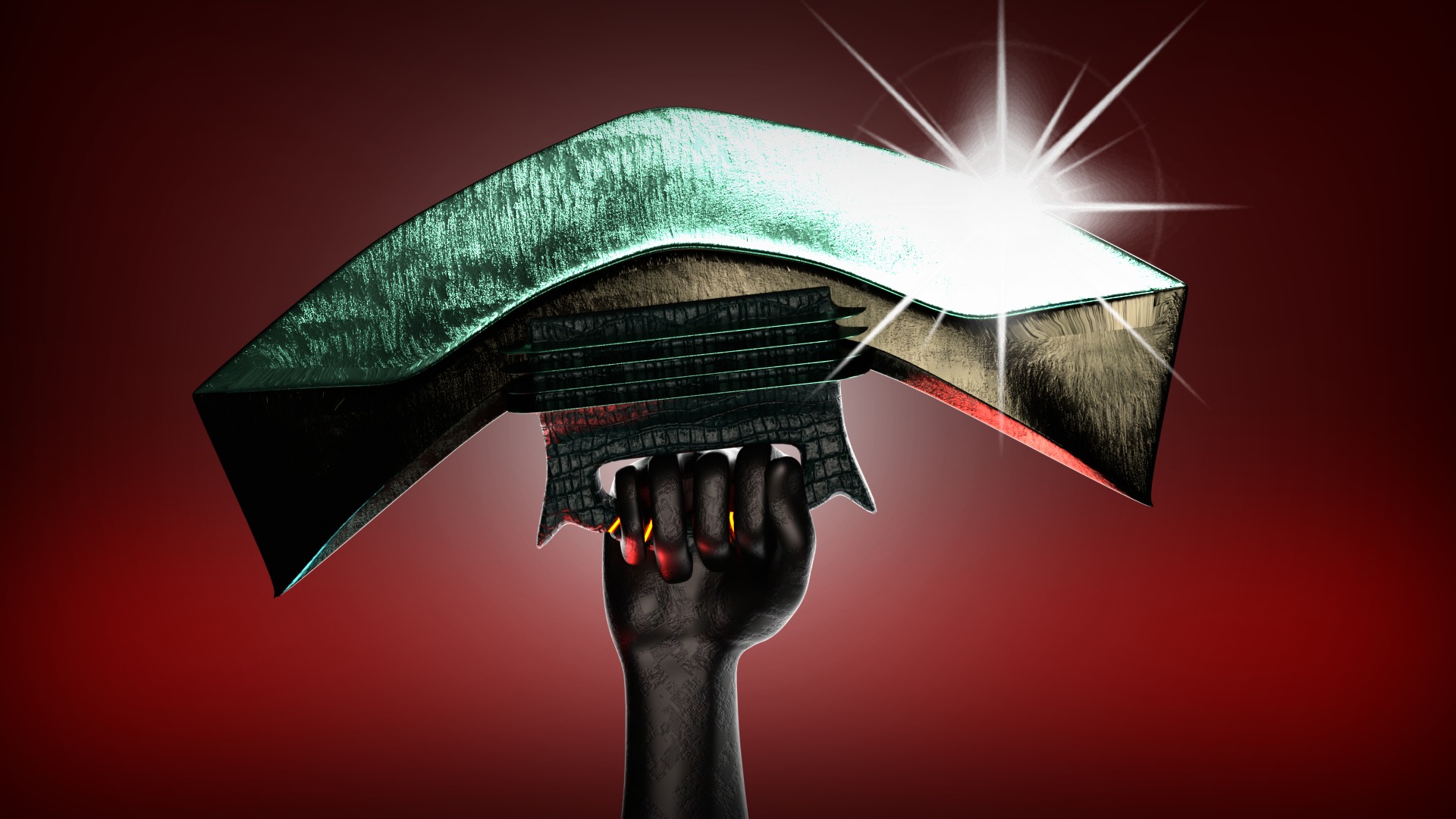 Alien sci-fi weapon set Low-poly 3D model_9