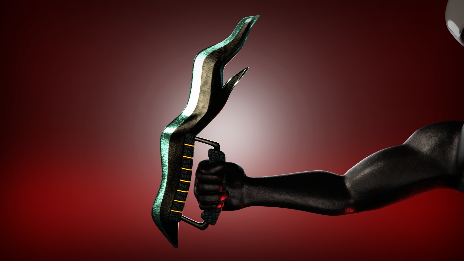 Alien sci-fi weapon set Low-poly 3D model_11