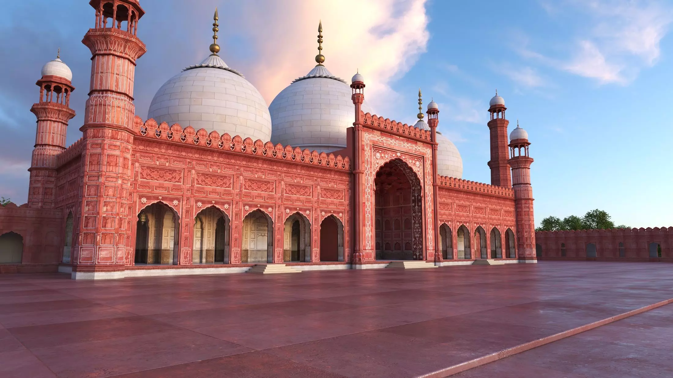 Badshahi Mosque 3D model_0