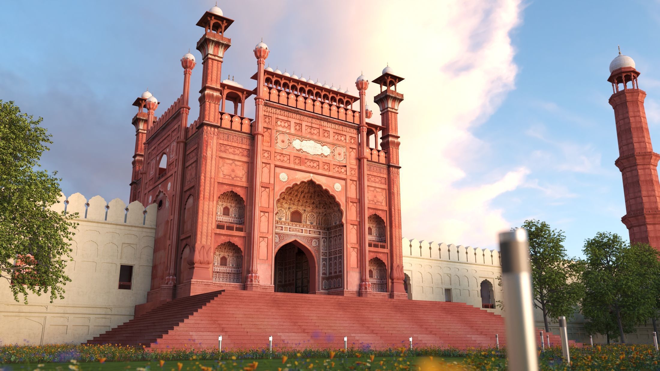Badshahi Mosque 3D model_5