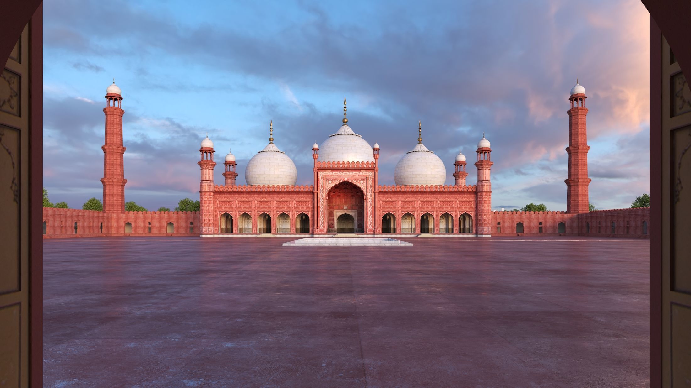 Badshahi Mosque 3D model_2