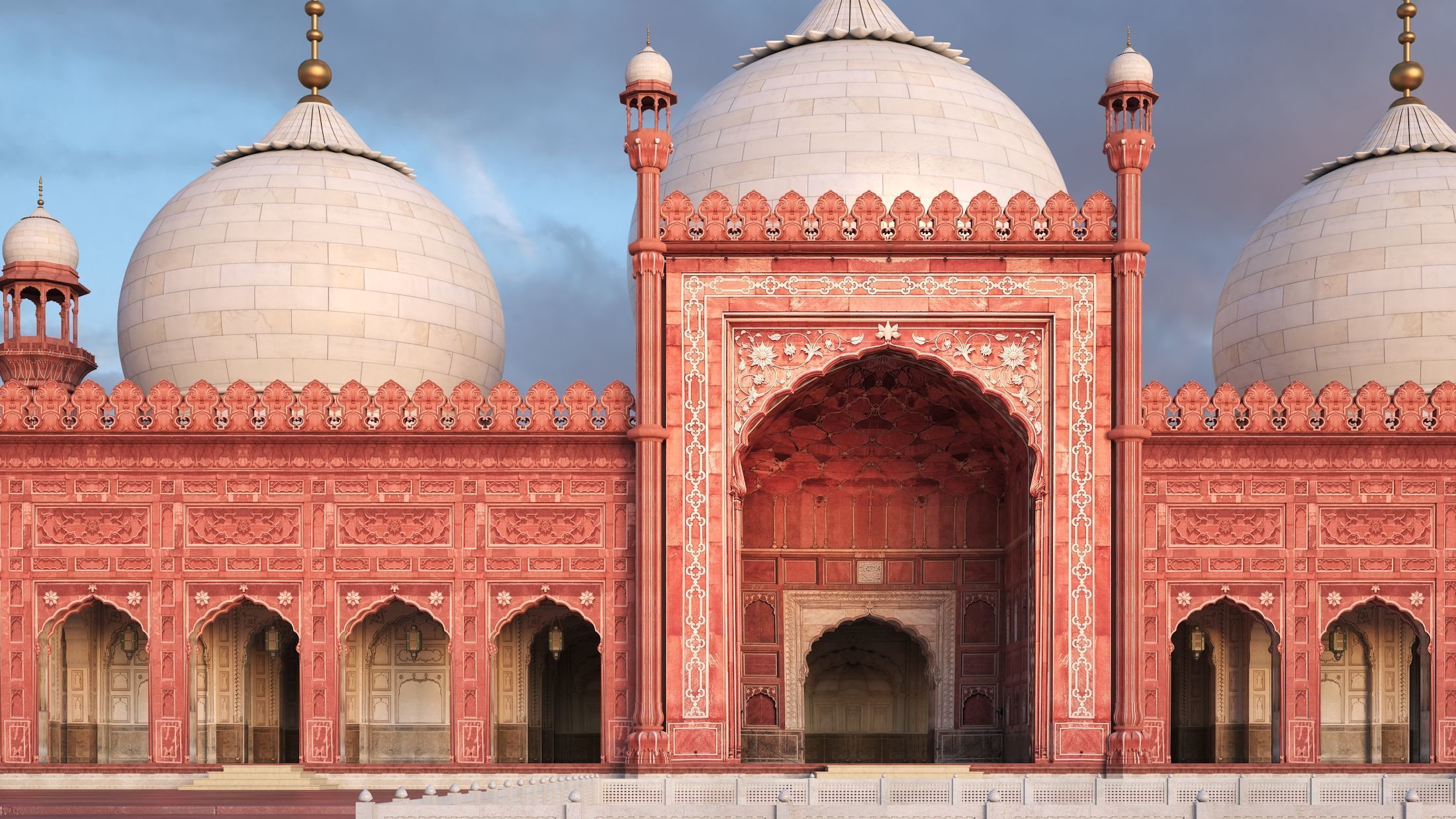 Badshahi Mosque 3D model_10