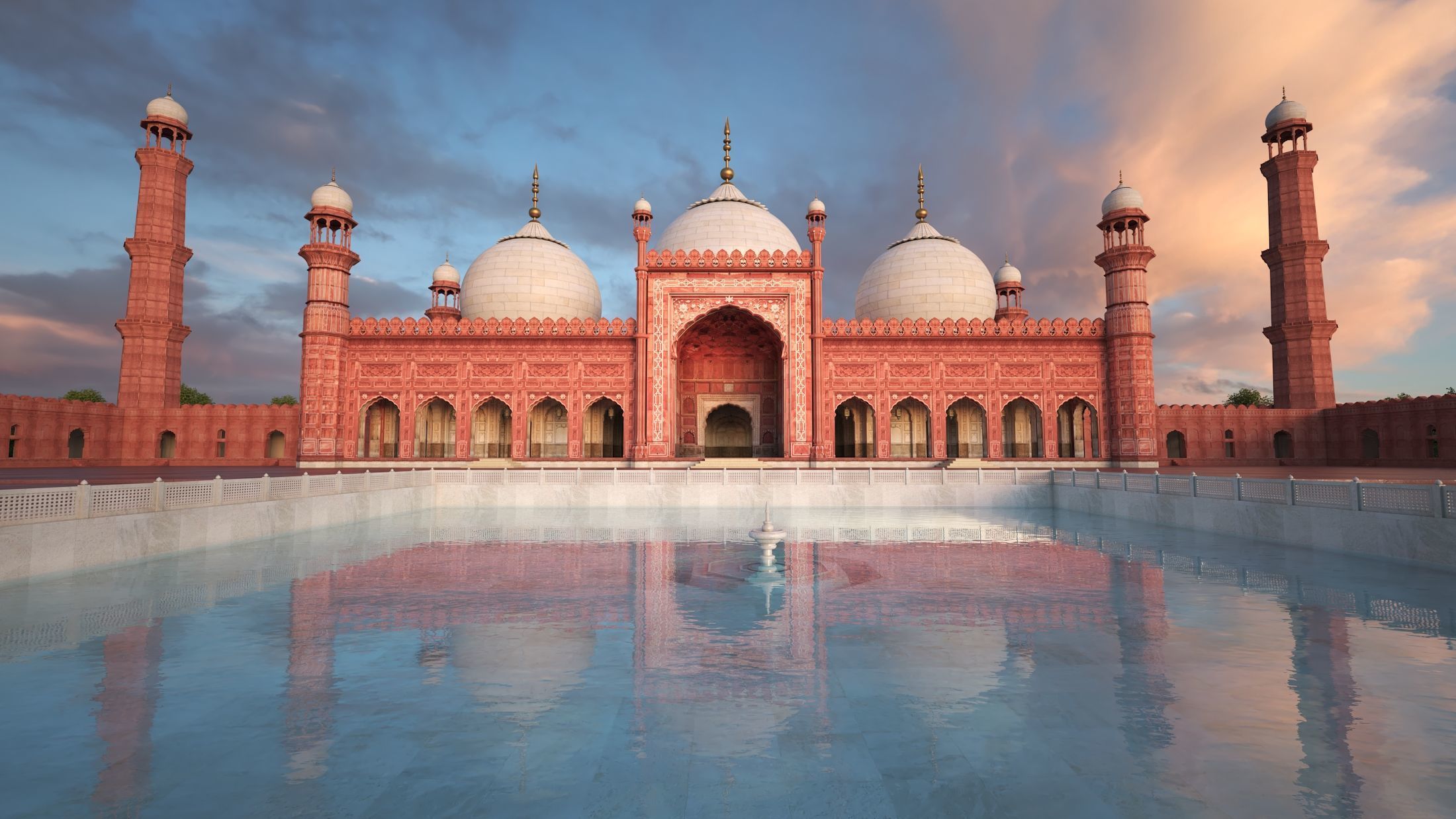Badshahi Mosque 3D model_1