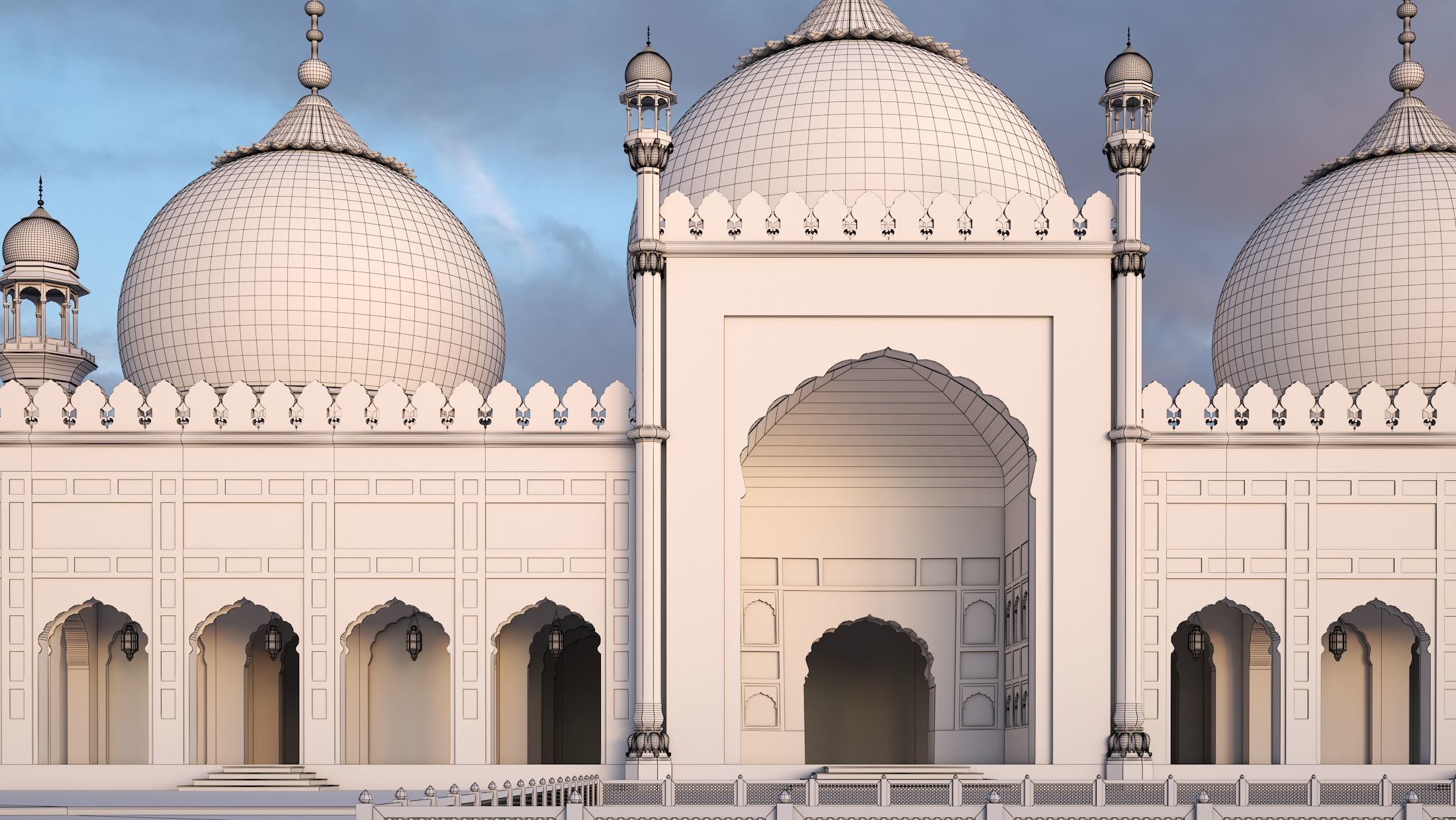 Badshahi Mosque 3D model_13