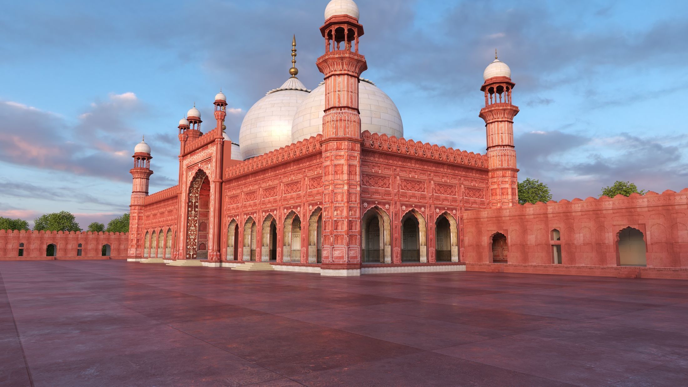 Badshahi Mosque 3D model_11
