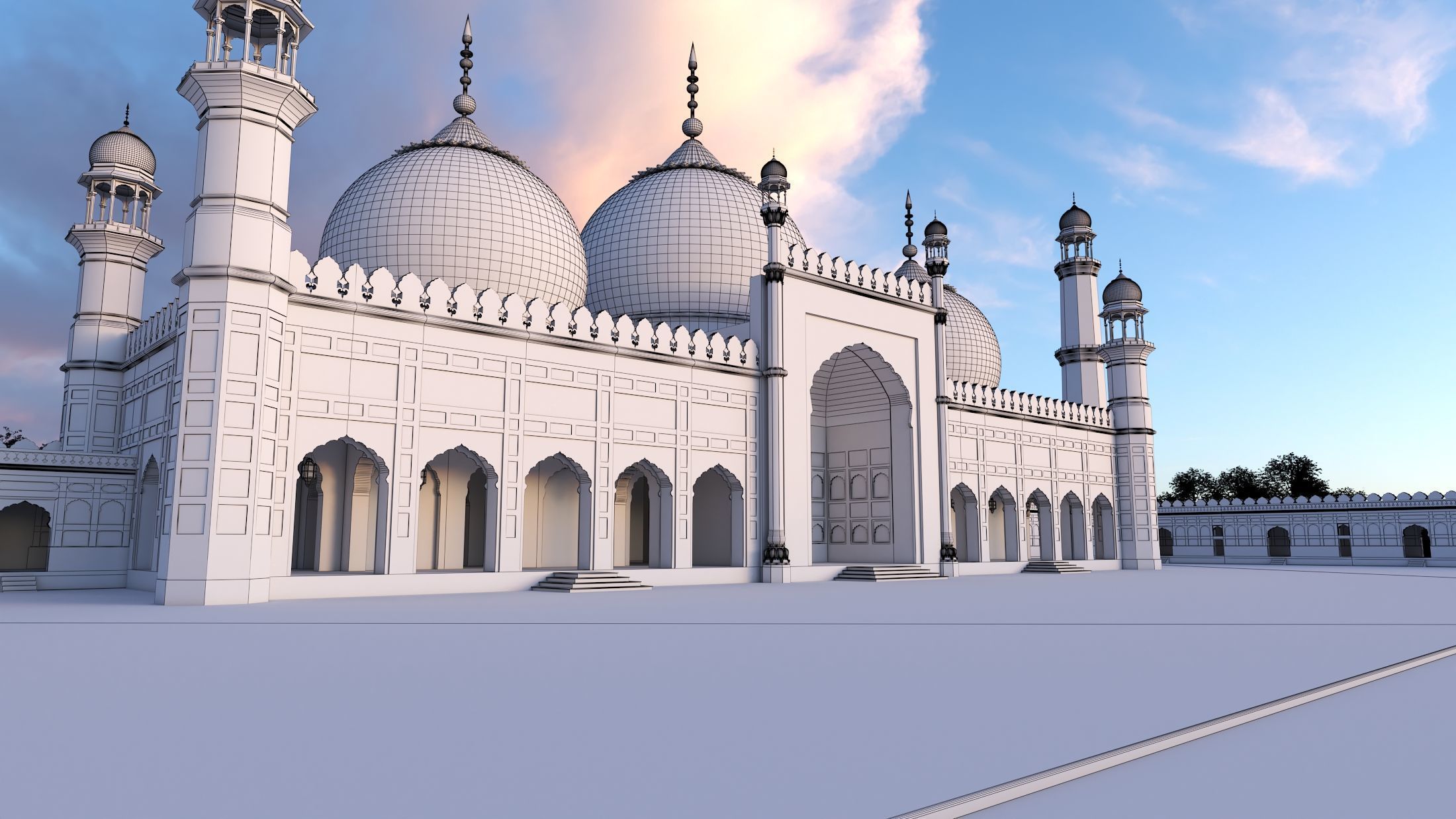 Badshahi Mosque 3D model_12